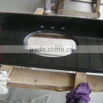 Black prefab granite bathroom countertop