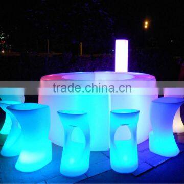 Illuminated Rechargeable Operated Color Change Led Round Bar Counter photo-2