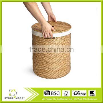 Hand Woven Rattan Laundry Hamper, Natural