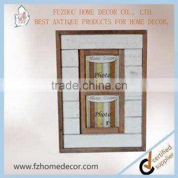 antique washed white multi opening wooden photo frame