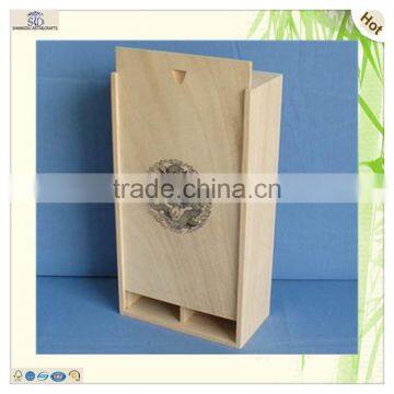 String Handle 2 Bottles Sliding Lid Wine Suitcase photo-2