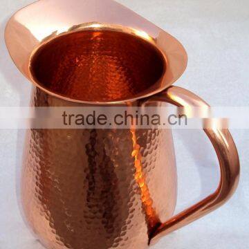 BPA FREE 100% COPPER HAMMERED PITCHER FOR WATER, BEER, MOSCOW MULE, SOLID COPPER WATER JUG photo-5