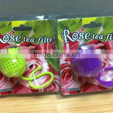 Silicone Rose Design Tea Leaf Strainer Teapot Filter photo-5