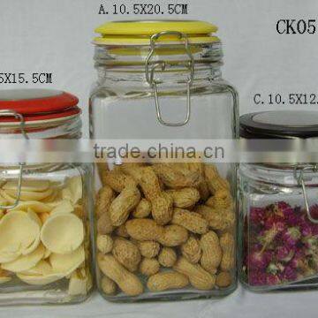 clear glass airtight jars with flip top lid