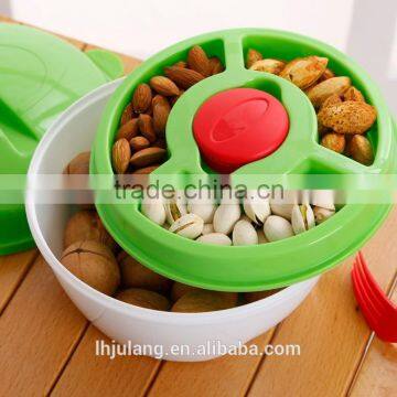 BFA Free Plastic Salad Bowl Set With Lid/plastic Salad Bowl Set With Fork/ Salad Bowl photo-5