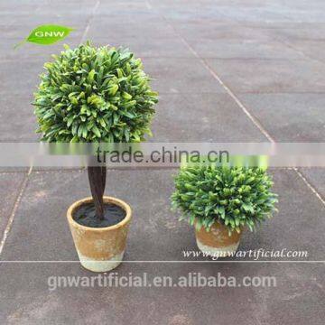 GP002-2 GNW artificial grass ball topiary trees with plastic pot for wedding decoration