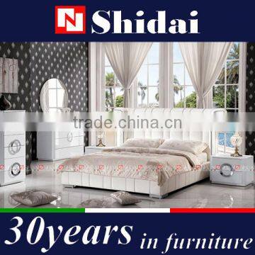 King Size Bed Headboard / French Wood Antique Bed / Upholstery Bed B9016 photo-2