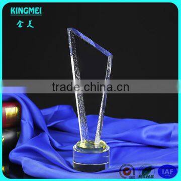 KM-ZP74 Hot! Personalization K9 Crystal Optical Glass With Coloured Glaze Engraving Glass Trophy photo-4