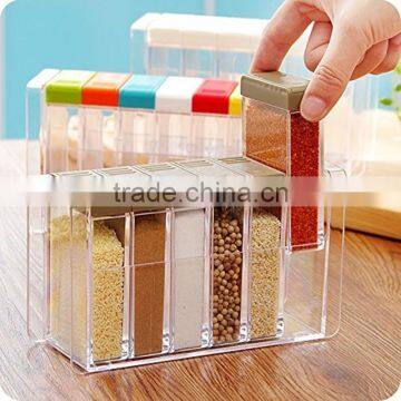 food grade 6 pics plastic spice jar shaker seasoning bottle , Condiment holder/ container