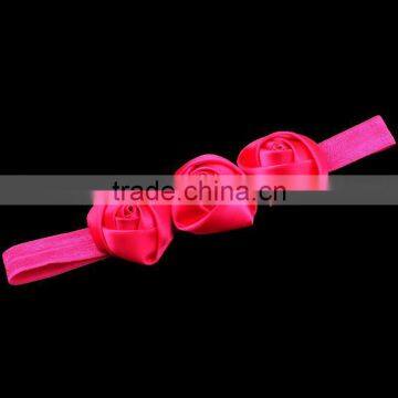 Handmade Satin Rose Flower Headband for Kids Hair Accessories photo-4