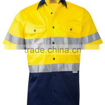 Customize Unisex High Visibility Short Sleeve Work Shirt