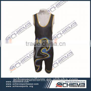 custom design high quality boys breathable wrestling singlets