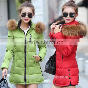 Plus Size New 2016 Winter Women Jacket Down Coat Fur Collar Hood Parka Coat Thick Jacket