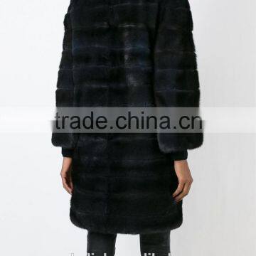 New Style Modern Ladies Black Mink Fur Padded Coat Competitive Price photo-2