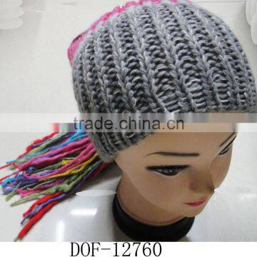 Fashion Most Popular 100%acrylic Crochet Knitted Stripe Hot Cap for Winter in Stock Now!