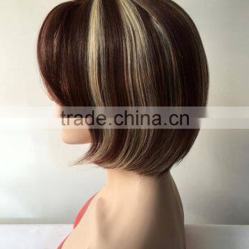 Wholesale Machibe Made Wigs Straight Short Bob Lace Front Wig Bob Style Natural Scalp Wig For Black Women photo-2