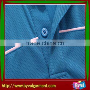 Custom Unisex Comfortable Polyster/Spandex Blue Quick Dry Polo Neck Dry Fit Sport Shirt photo-3