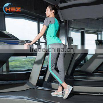 HSZ-7894 T Shirt+sport Bra+pants Three-piece Sport Indian Girls Legging Girl Sexy Image Custom Yoga Pants Yoga Wear Women photo-5