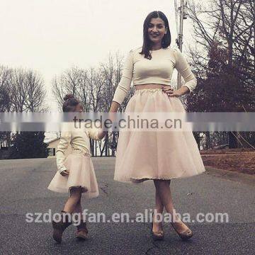 2017 New Arrive Tulle Skirt Mother And Daughter Matching Dresses photo-3