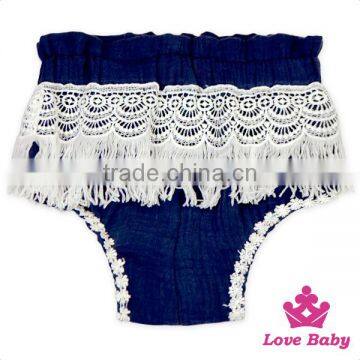 3DDK053 Lovebaby Wholesale 100% Cotton Solid Color Pom Pom Diaper Soft High Waist Sweet Baby Diaper photo-6