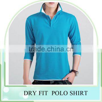 new fashion solid color mens polo shirt, long sleeve turn down collar polo shirt, slim fit quick dry polo shirt for men