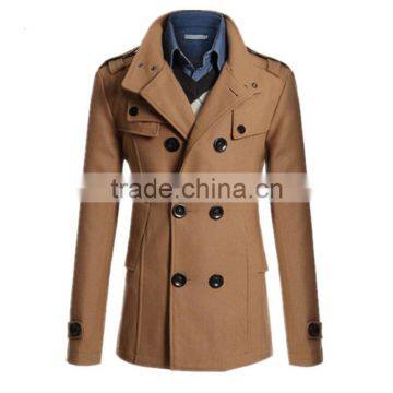 Hot Sale 4 Colors and 4 Size for Choice Casual European Stylish Mature Men Coat Woolen photo-5