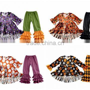 Halloween Costume Baby Clothes Baby Frock Designs Fall Boutique Child Clothes Printed Fabric Clothing Sets photo-6