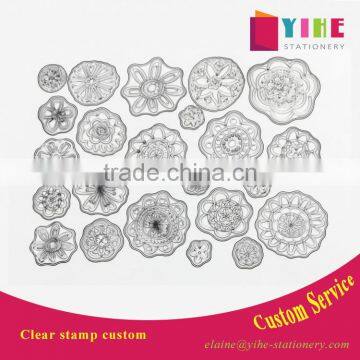 custom different shapes PVC transparent clear stamp planner silicone seal