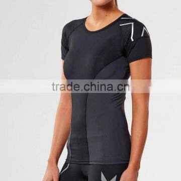 Custom Blank Bodybuilding Dri Fit Running Shirt Polyester Womens Tshirt