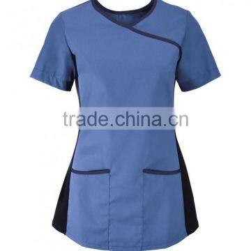 Fashionable 2017 Custom Women's Stretch Scrub Top Medical Nurse Hospital Nursing Uniform Designs photo-3