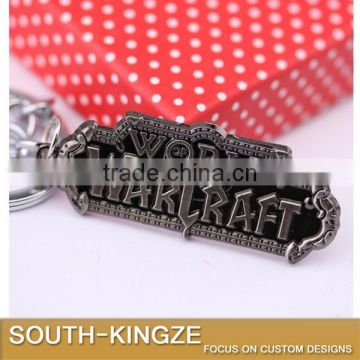 World of Warcraft Antique Silver Metal Plate Keychain