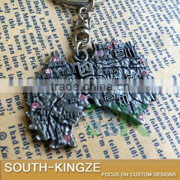 Unique Design Japan Four Islands Map Bronze Color Keychain