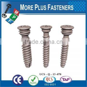 Made in Taiwan Titanium Locking Compression Temporary Threaded Special Self Tapping Screw