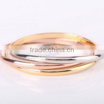 New fashion design Zinc Alloy Multi Bangle Sets with 3-strand bracelet