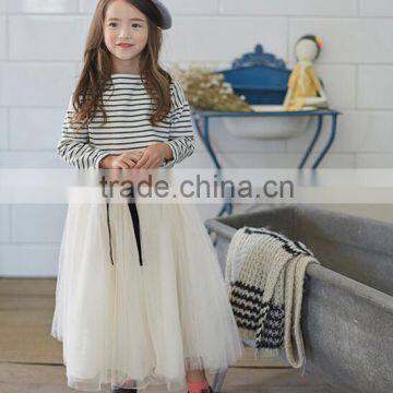 Wholesale Girl Stripe shirt and chiffon Dress 2 pc set