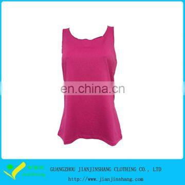 Anti-UV Bamboo Lycra Blended Blank Pink Womens Burnout Tank Top