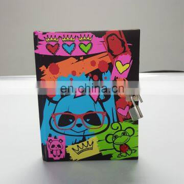 hot selling promotion custom push button notebook diary with lock and key