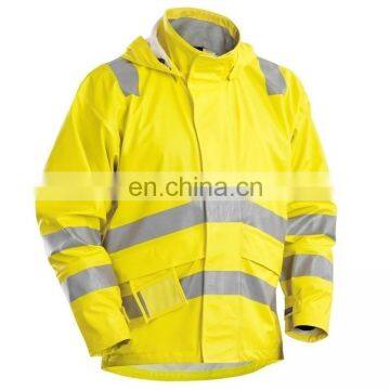 Hi Vis Yellow Polyester Waterproof Jacket