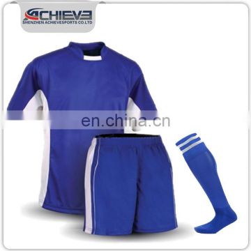 Custom Polyster Material College Rugby Jerseys , ( shirts + shorts + sock )