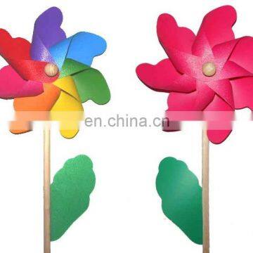 Garden wooden pole windmill decoration for kids toy