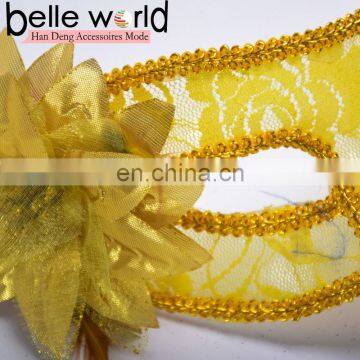 Fancy Dress Party Cloth Yarn Translucent Lace Brought Feather Flowers and a Half Face Eye Masks photo-6