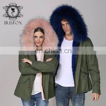 Luxury OEM&wholesale fashion real rabbit fur coat raccoon hair hooded