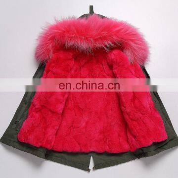 2016 Hot Sale Children Clothing Latest Korean Style Kids Coat With Raccoon Fur Hood and Rabbit Fur Lining photo-6