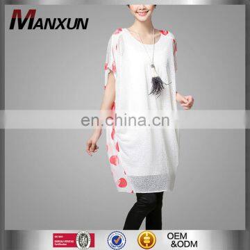 2016 blouses designs fat ladies loose casual printed t shirt fashion blouses for women
