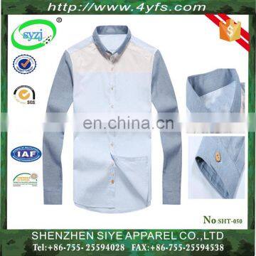Premium slim fit long sleeve men's casual stand-up collar shirt