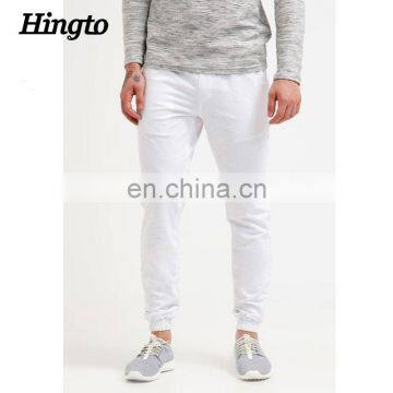 Custom design men polyester cotton white ankle-length tracksuit buttoms pants wholesale