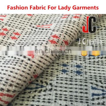 B2794 JC shaoxing knit T/R span lurex jacquard knitting fabric