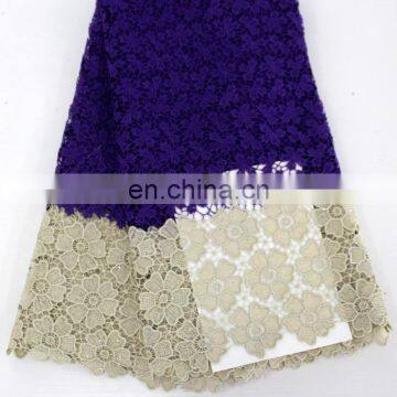 Latest Guipure Lace Fabric African Cord Lace Wedding Tulle Lace Fabric Withstones photo-4