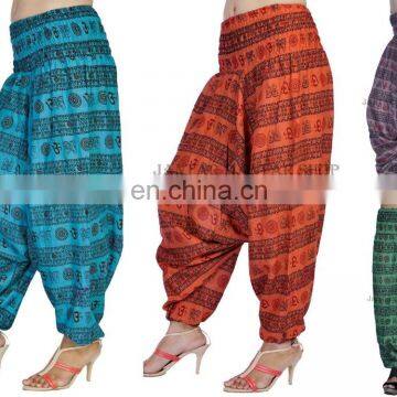 Om Printed harem Alibaba boho hippie Aladdin elastic pant cotton gypsy yoga pant for wholesale Trouser pant loses