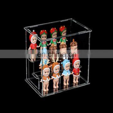 Lucite Acrylic Toys Collectibles Display Stand Box, Mini Figure Clear Plastic Display Case